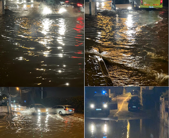 CHUVA intensa voltou a alagar estrada em Trajouce