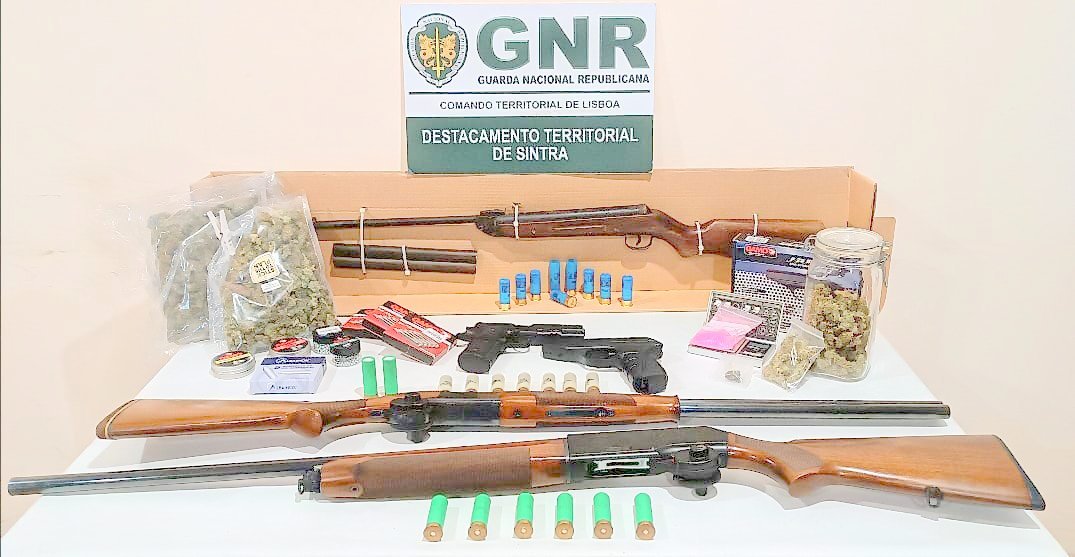 OPERAÇÃO especial de prevenção criminal da GNR de Sintra apanha armas, drogas e fiscaliza 110 condutores